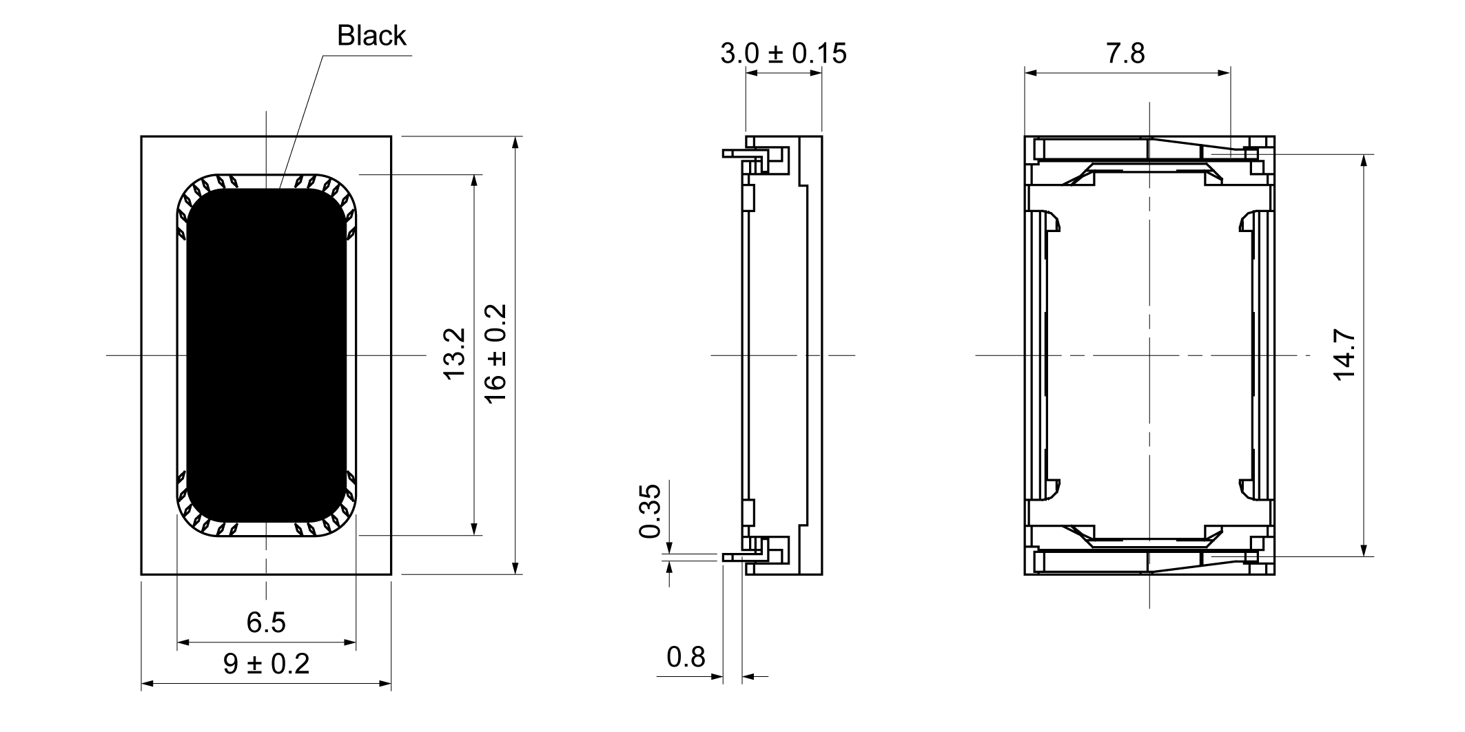 OSR1609ED-3.0TB1.0W6A-R Mechanical Drawing